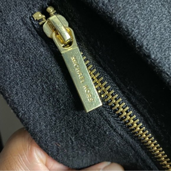 Michael Kors Women's Black Wool Faux Fur Hooded Jacket - Picture 6 of 9